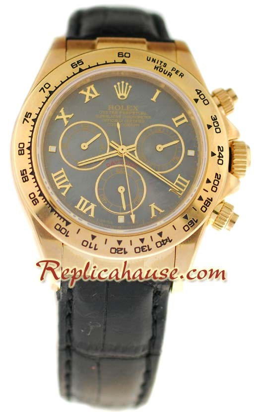 Rolex Replique Daytona 18K d' or Montre with Bracelet en Cuir