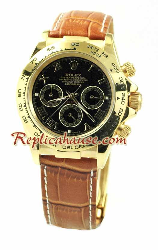 Rolex Replique Daytona 18K d' or Montre with Bracelet en Cuir