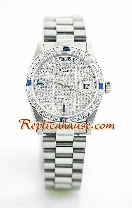 Rolex Replique Day Date Silver - Diamond