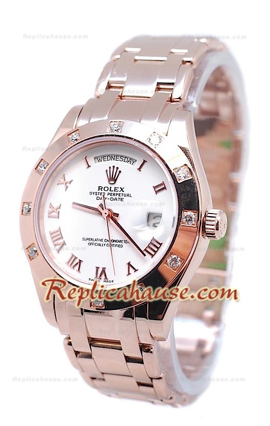 Rolex Day Date Diamond Bezel Or Rose Montre Suisse
