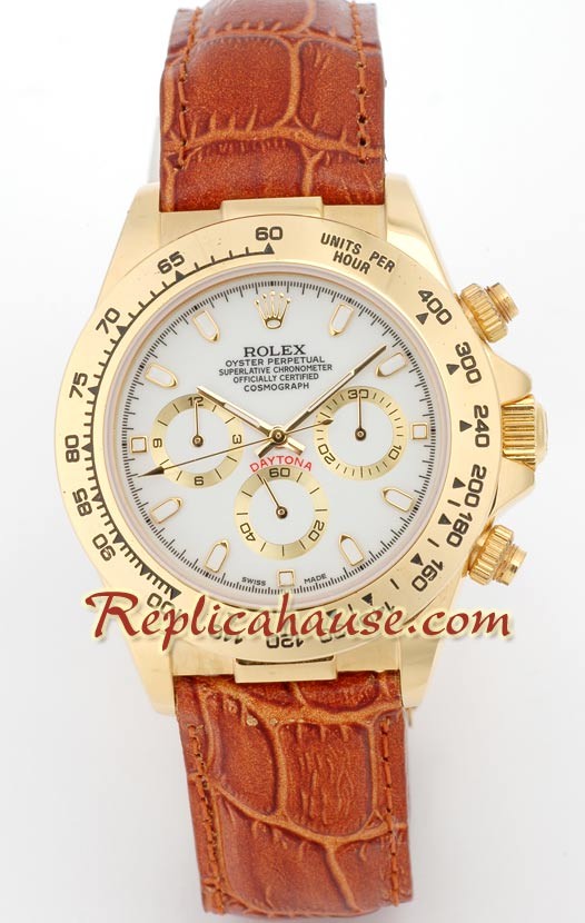Rolex Replique Daytona 18K d' or Montre with Bracelet en Cuir