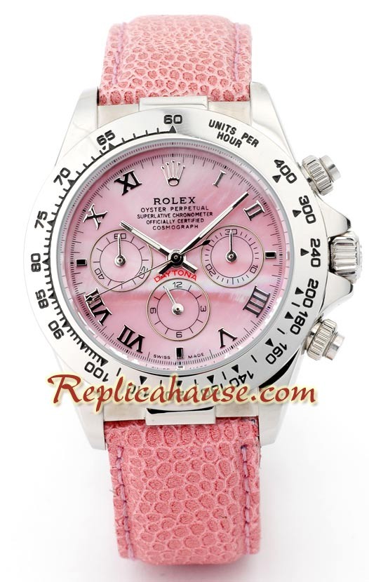 Rolex Replique Daytona Pink Leather Hommes Montre