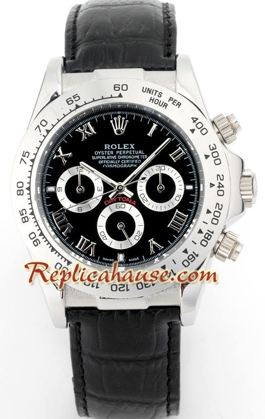 Rolex Replique Daytona Montre with Bracelet en Cuir