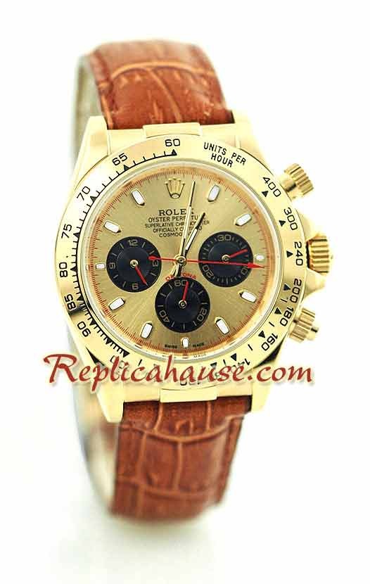 Rolex Replique Daytona 18K d' or Montre with Bracelet en Cuir