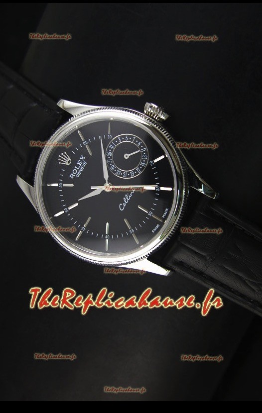 Réplique de montre suisse Rolex Cellini Date 50519 avec cadran noir 