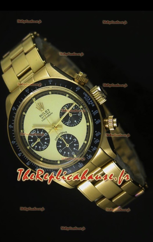 Cosmographe Rolex Daytona 6263 avec cadran blanc dans boîtier or