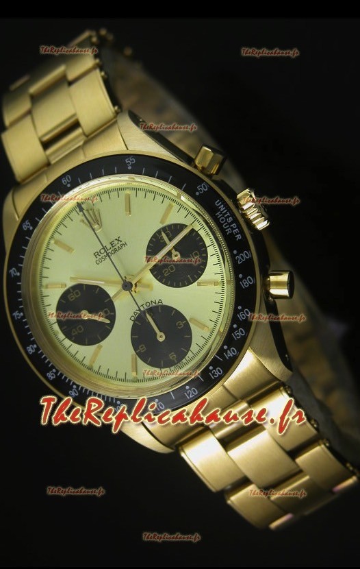 Cosmographe Rolex Daytona 6263 avec cadran métallique dans boîtier or