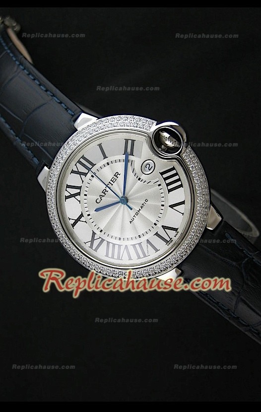 Ballon De Cartier Montre Automatique Suisse avec Bracelet en Cuir