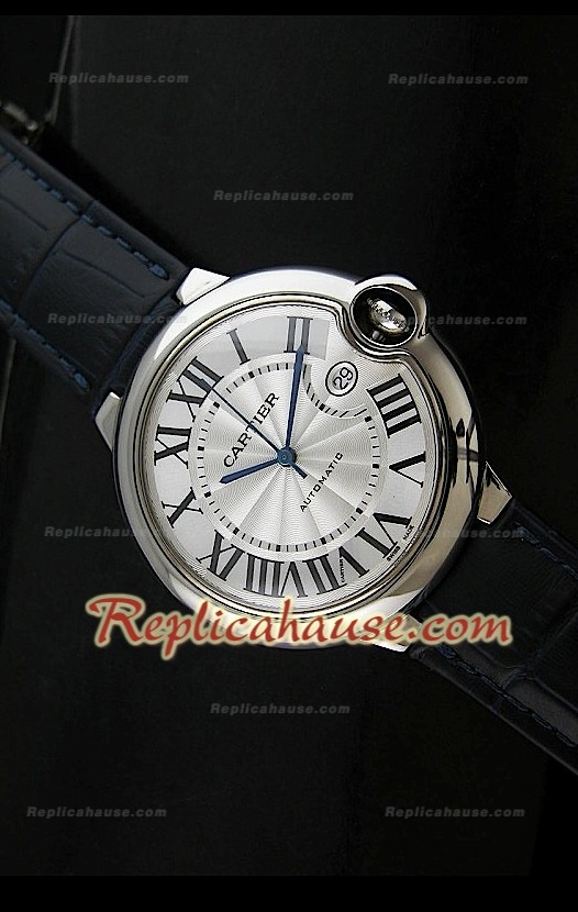 Ballon De Cartier Montre Automatique Suisse avec Bracelet en Cuir