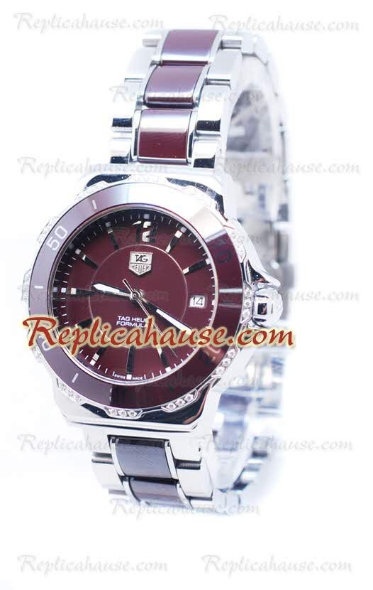Tag Heuer Formula 1 Quartz Brown Ceramic Diamonds Bezel Montre