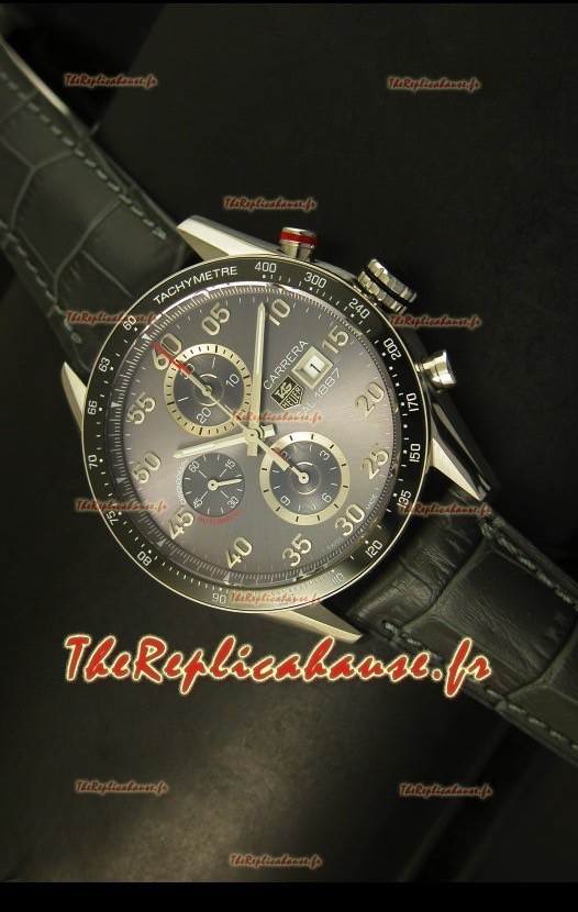 Montre à cadran gris Tag Heuer Carrera Calibre 1887 - Réplique miroir 1:1 