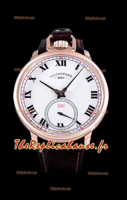 Chopard Louis-Ulysse L'hommage montre suisse en or rose cadran blanc
