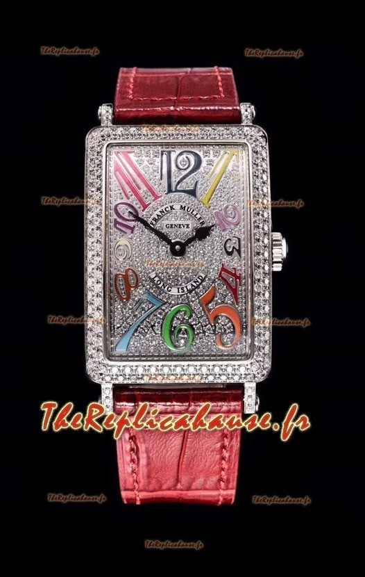 Franck Muller Long Island Color Dreams montre suisse pour les dames avec bracelet rose 