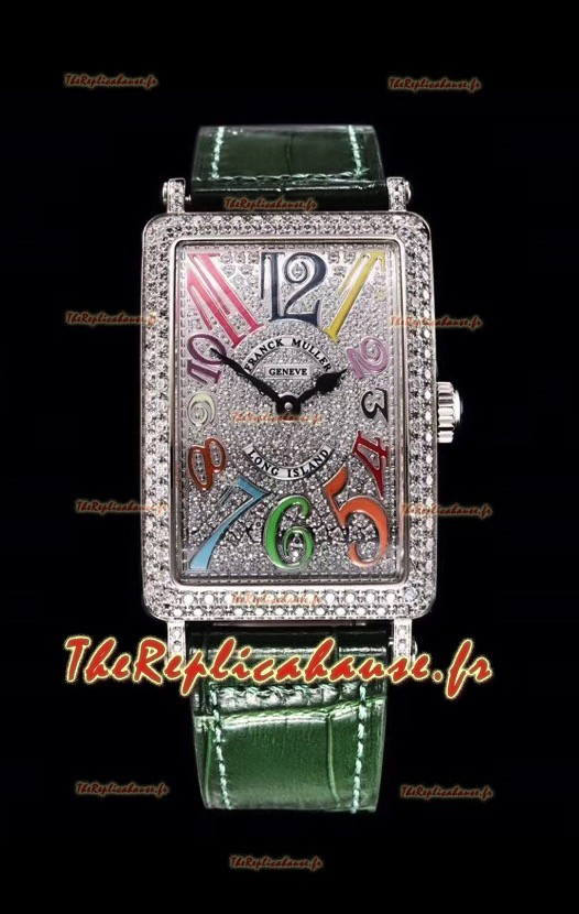 Franck Muller Long Island Color Dreams montre suisse pour les dames avec bracelet vert