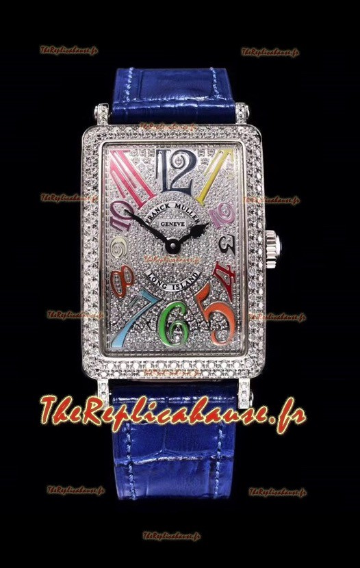 Franck Muller Long Island Color Dreams montre suisse pour les dames avec bracelet bleu