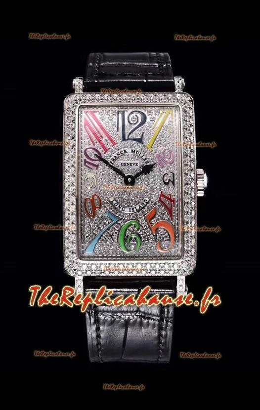 Franck Muller Long Island Color Dreams montre suisse pour les dames avec bracelet noir