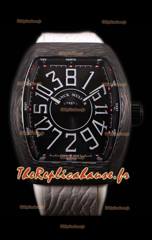 Franck Muller Vanguard boîtier en carbone noir index montre suisse