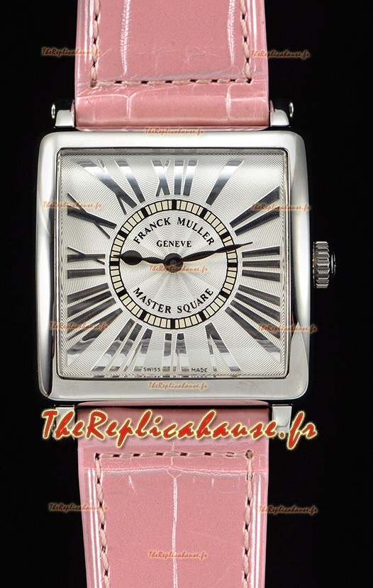 Franck Muller Master Square montre réplique suisse pour les dames à miroir 1:1 bracelet rose 