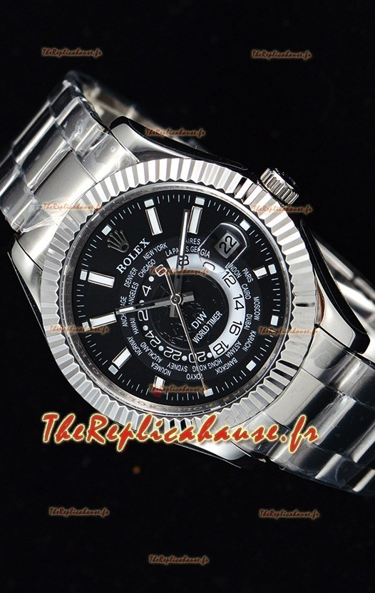 Rolex SkyDweller montre suisse avec boîtier en acier - cadran noir édition DIW