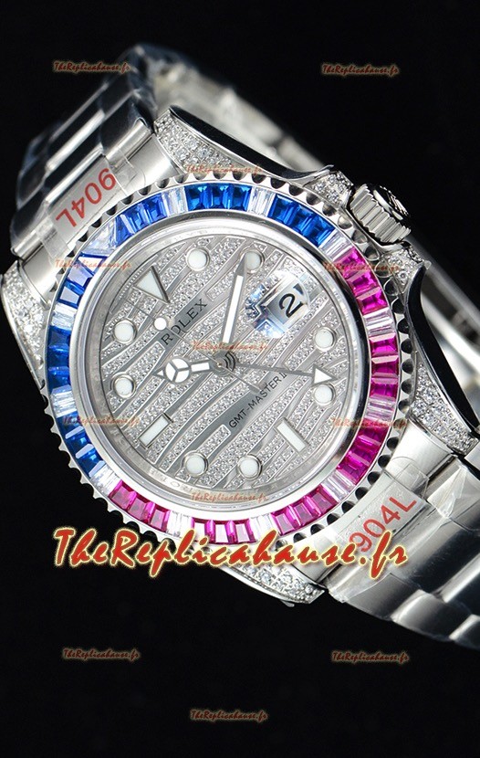 Rolex GMT Masters II glacé montre suisse avec boîtier en acier 904L