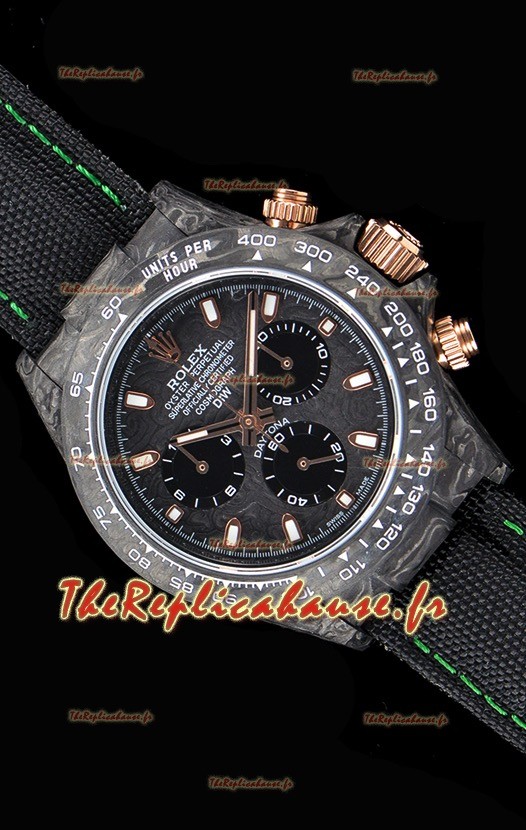 Rolex Cosmograph Daytona DiW montre réplique à miroir 1:1 avec boîtier forgé en carbone 