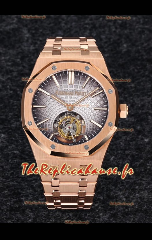 Audemars Piguet Royal Oak Flying Tourbillon 41mm en or rose 904L avec cadran gris