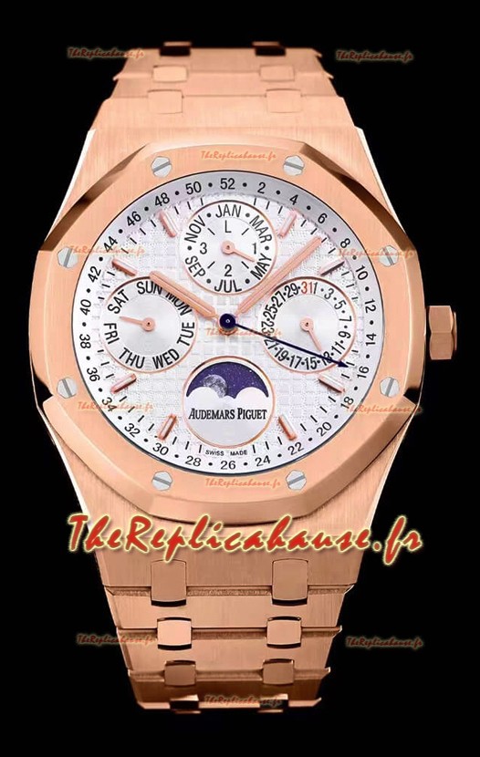 Audemars Piguet Royal Oak Calendrier Perpétuel Réplique Suisse 904L Acier dans un boîtier en or rose