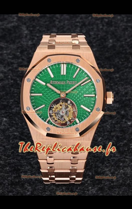 Audemars Piguet Royal Oak Flying Tourbillon 41 mm en or rose 904L avec cadran vert