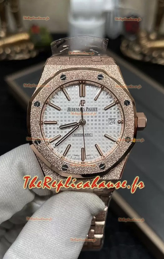 Audemars Piguet Royal Oak 37MM Montre boîtier givré mouvement 3120 - réplique miroir 1:1