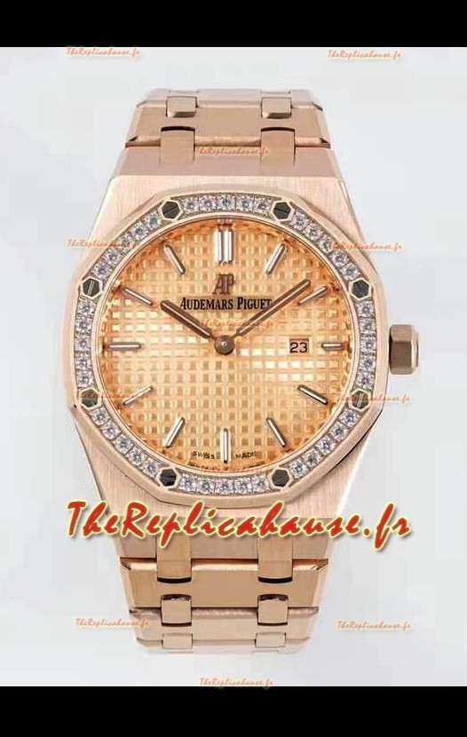 Audemars Piguet Royal Oak 33MM Boîtier or rose Cadran or Montre réplique 1:1 