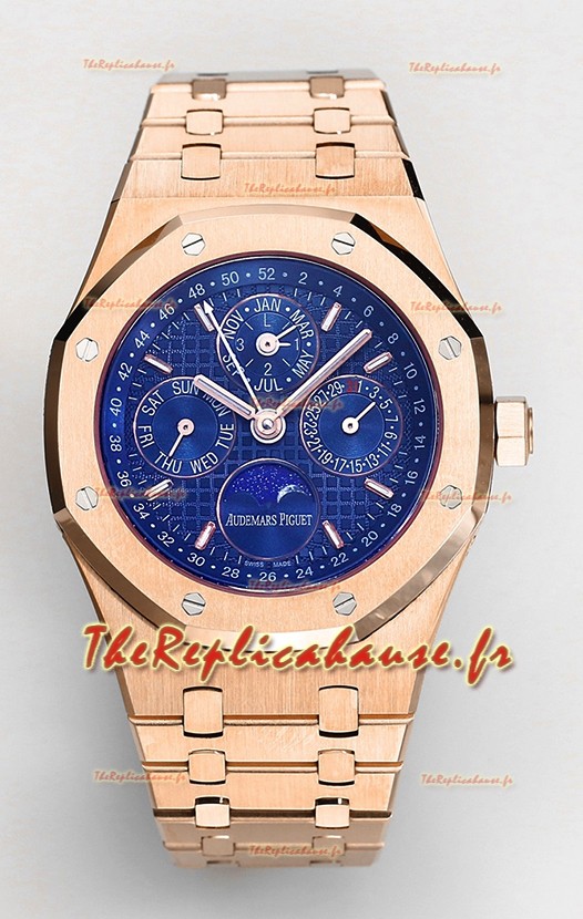 Audemars Piguet Royal Oak Calendrier Perpétuel Réplique Suisse Acier 904L et Boîtier Or Rose