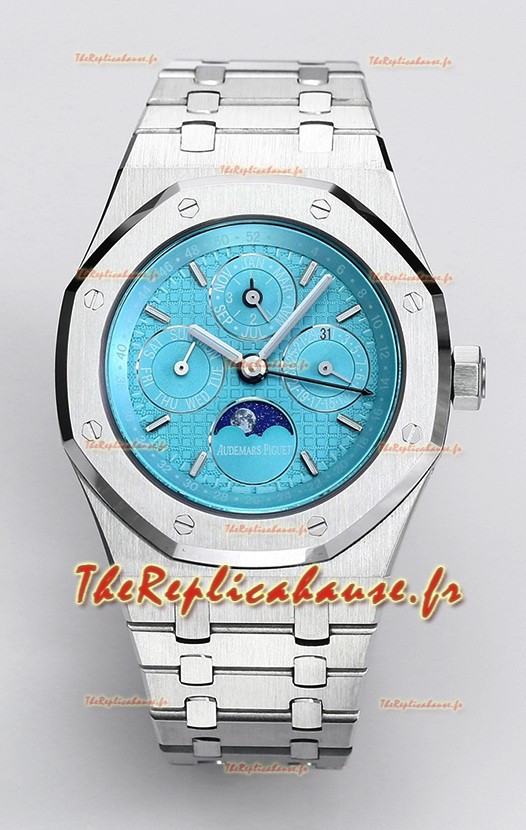 Audemars Piguet Royal Oak Quantième Perpétuel Réplique Suisse 904L Acier - Cadran Bleu Tiffany