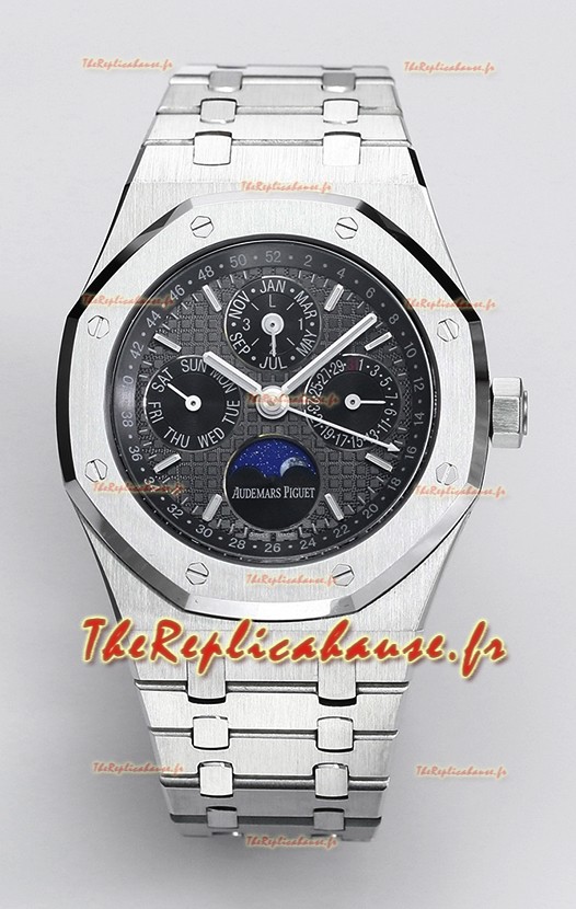 Audemars Piguet Quantième Perpétuel Royal Oak Réplique Suisse 904L Acier - Cadran Gris 