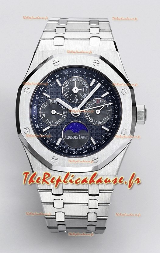 Audemars Piguet Royal Oak Calendrier Perpétuel Réplique Suisse 904L Acier - Cadran Bleu Marine 