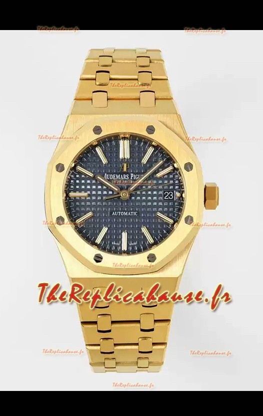 Audemars Piguet Montre Royal Oak 37MM cadran bleu or jaune avec mouvement 3120 - Réplique miroir 1:1