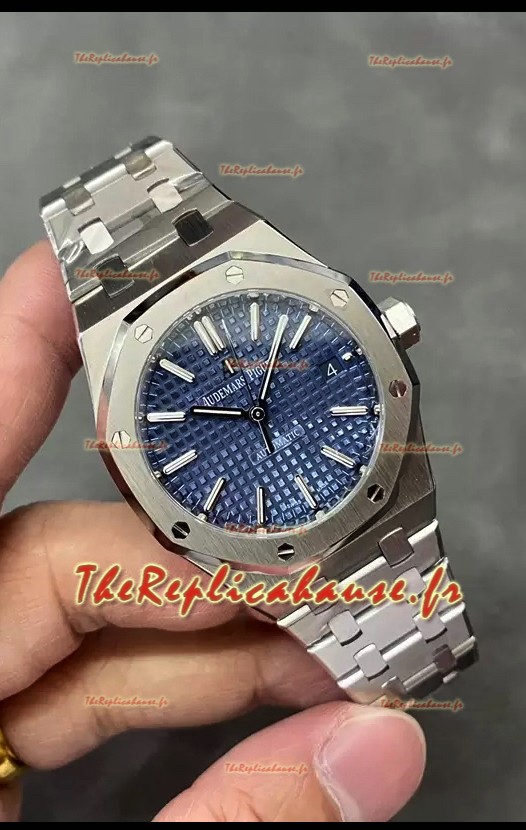 Audemars Piguet Royal Oak 37MM Cadran bleu Montre en acier 904L avec mouvement 3120 - Réplique miroir 1:1