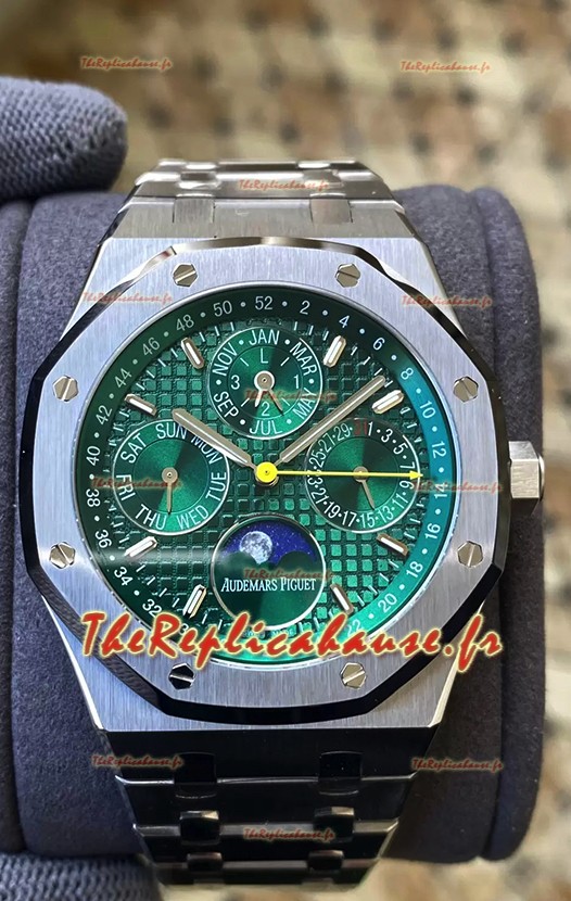 Audemars Piguet Royal Oak Quantième Perpétuel Réplique Suisse Acier 904L Cadran Vert 