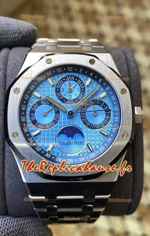 Audemars Piguet Quantième Perpétuel Royal Oak Réplique Suisse 904L Acier Cadran Bleu