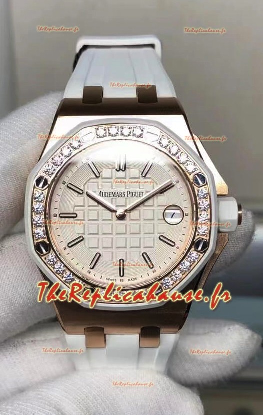 Audemars Piguet Royal Oak Offshore 37MM Swiss Quartz Réplique Miroir 1:1 Montres en or rose