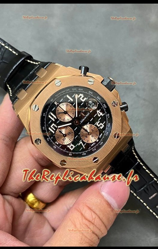 Audemars Piguet Royal Oak Offshore Cadran noir Chronographe Miroir 1:1 Réplique Montres - Acier 904L