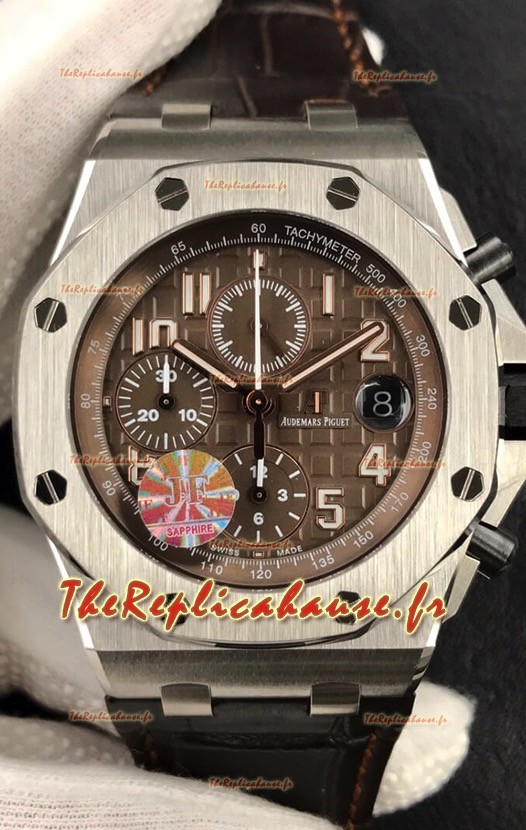 Montre Audemars Piguet Royal Oak Calendrier Perpétuel Boîtier PVD blanc et cadran bleu Réplique Suisse