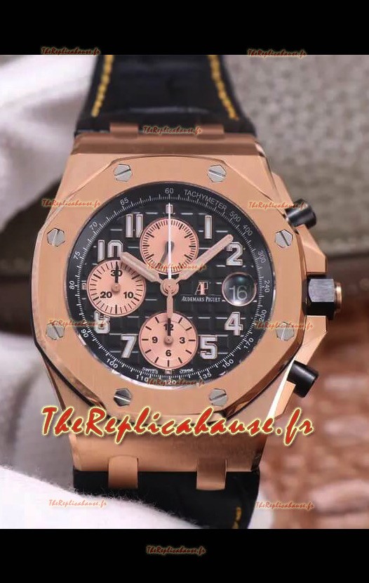 Montre Audemars Piguet Royal Oak Offshore Chronographe Or Rose 904L Acier 1 : 1 Miroir 3126 Mouvement
