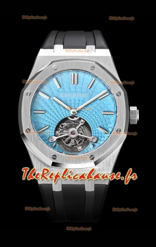 Audemars Piguet Royal Oak Tourbillon 41mm en boîtier 904L - Cadran Tapisserie Bleu Tiffany Réplique 1:1 Ultime