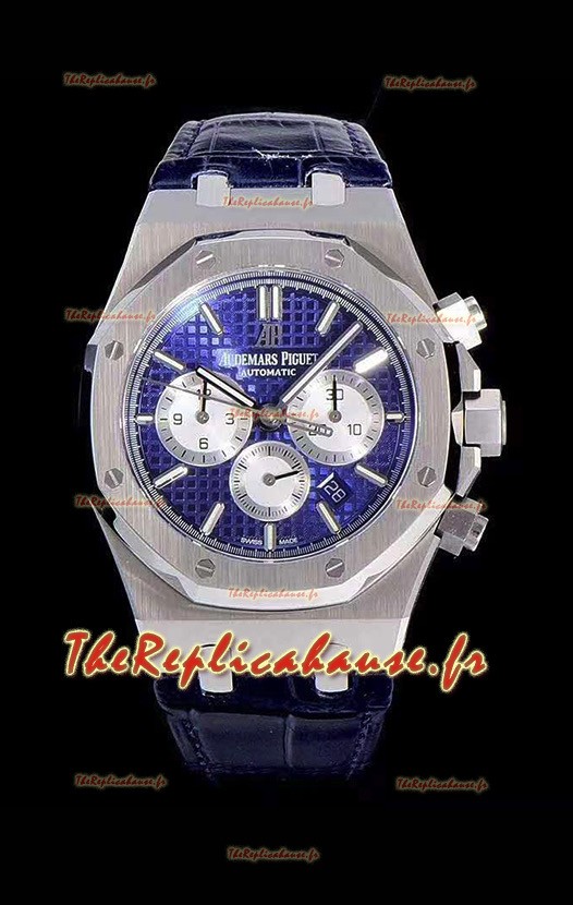Chronographe Audemars Piguet Royal Oak Cadran bleu 904L Réplique miroir 1:1 en acier