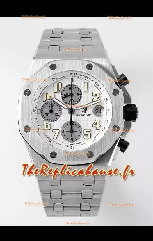 Audemars Piguet Royal Oak Offshore Chronographe cadran blanc Montre réplique miroir 1:1 - Acier 904L