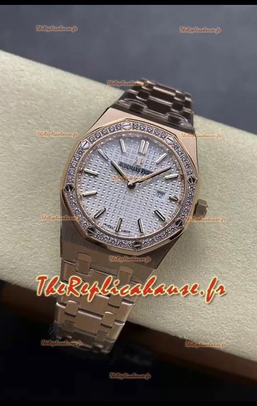 Audemars Piguet Royal Oak 33MM 904L Cadran or rose blanc Montre réplique 1:1 
