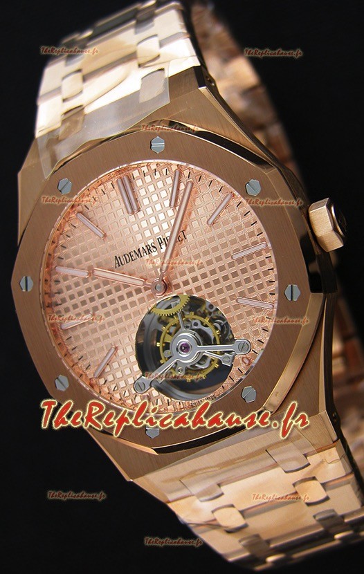 Audemars Piguet Royal Oak Tourbillon 41mm Montre Extra-Thin Cadran en or rose 