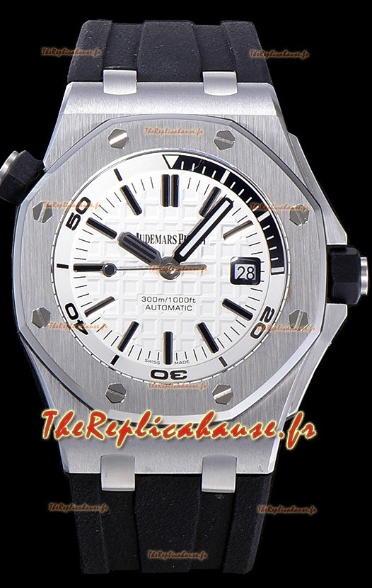 Montre Suisse Audemars Piguet Royal Oak Diver Cadran Blanc Mouvement 3120 Qualité 1:1 Acier 904L Réplique 