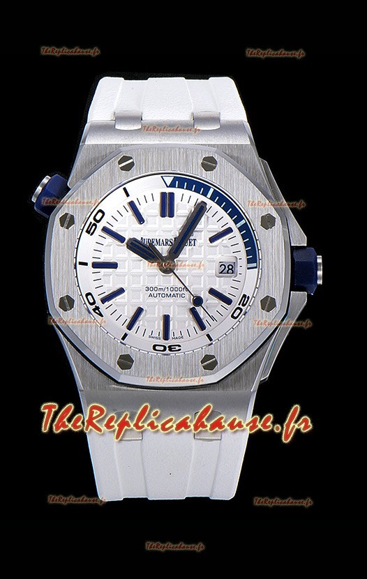 Montre Suisse Audemars Piguet Royal Oak Diver Cadran Blanc Mouvement 3120 Qualité 1:1 Acier 904L Réplique