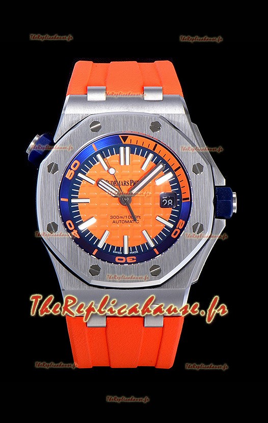 Montre Audemars Piguet Royal Oak Diver Cadran orange Mouvement 3120 de qualité 1:1 Acier 904L Réplique Suisse